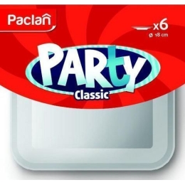 Paclan Party Classic Тарелка пластиковая квадратная из РS, белая 180 мм 6шт.