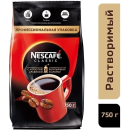 Кофе растворимый с добавлением молотого Nescafe Classic 750 г (4600680011738)