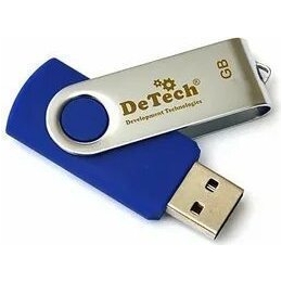 Флеш-накопитель USB2.0 Flash DeTech 64GB Swivel Blue