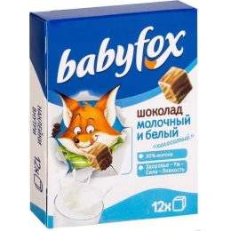 Шоколад детский BabyFox молочный и белый 90 г (4600452021439)