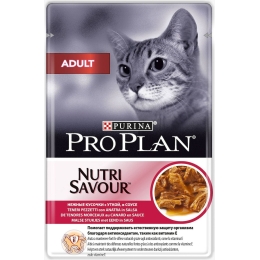 Влажный корм для взрослых кошек Pro Plan Adult утка в соусе 85 г (7613036148115)