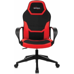 Компьютерное кресло Brabix Alpha GM-018 ткань/экокожа, черное/красное