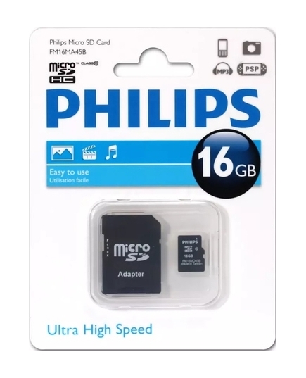 Карта памяти microSDHC 16 ГБ Philips (FM16MA45B/97)