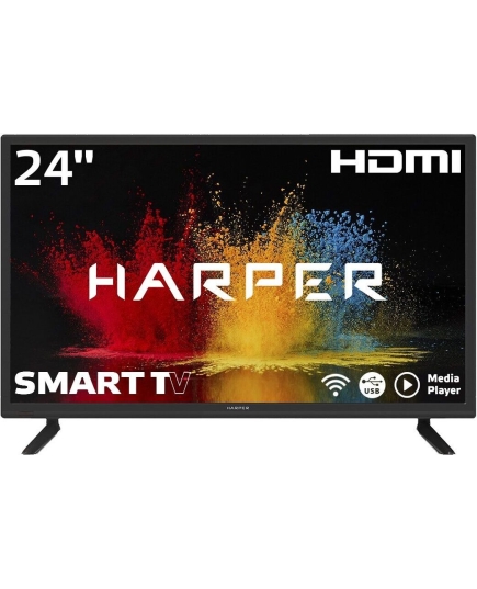 24" Телевизор Harper 24R470TS черный 1366x768, HD READY, 60 Гц, Wi-Fi, SMART TV, Android TV