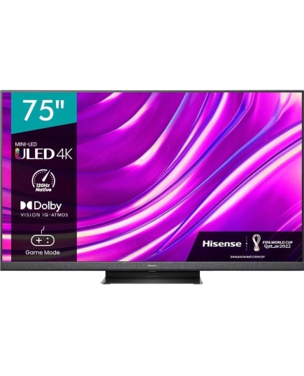 75" Телевизор Hisense 75U8KQ серый 3840x2160, 4K Ultra HD, 120 Гц, Wi-Fi, Smart TV, VIDAA