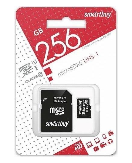 Карта памяти SMARTBUY microSDXC 256 Gb UHS-I class10+ad