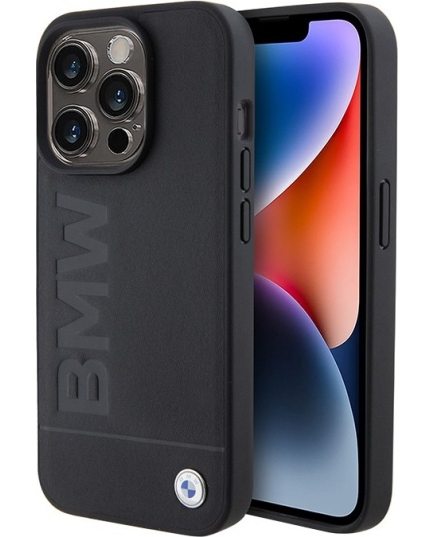 Чехол BMW iPhone 15 Pro Max Signature Leather with Carbslot Hard Black