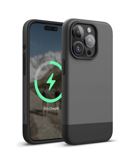 Чехол Elago iPhone 15 Pro Glide (tpu+pc) Dark Grey/ Black magsafe