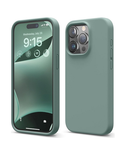 Чехол Elago iPhone 15 Pro Max Soft silicone Liquid Midnight Green