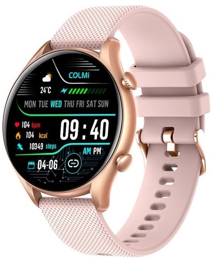 Умные часы Colmi i20 Gold Frame/Pink Silicone Strap