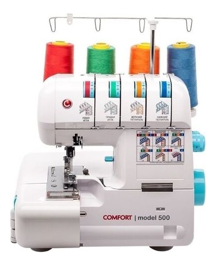 Оверлок Comfort 500 (Comfort 500), 3, 4-ниточный шов, ролевой шов, дифференциальная подача, скорость 1200 стежков/мин