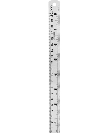 Линейка стальная Deli DL8020Y 200мм нерж