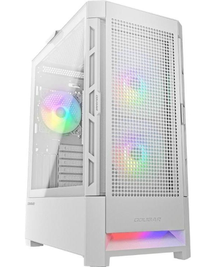 Корпус Cougar Airface RGB White, 2х140мм + 1x120mm ARGB Fan, ARGB Fan Hub, без БП, белый, ATX