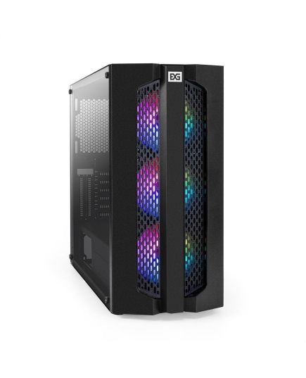 Корпус ExeGate EVO-9205 EX294966RUS Miditower (ATX, без БП, с окном, 1*USB+1*USB3.0, аудио, 3 вент. 12см с RGB подсветкой)