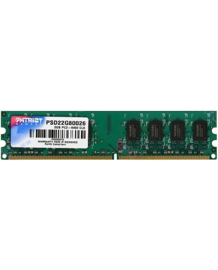 Оперативная память DDR2 2Gb 800MHz Patriot PSD22G80026 RTL PC2-6400 CL6 DIMM 240-pin 1.8В