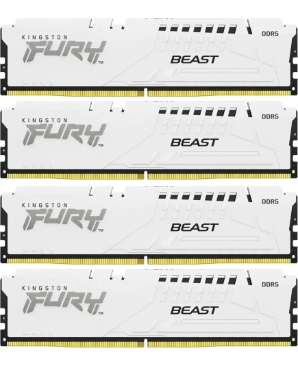 ОЗУ Kingston Fury Beast KF552C40BWK4-64 DDR5 - 4x 16ГБ 5200МГц, DIMM, White, Ret