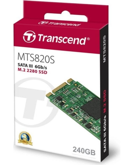 Твердотельный диск 256GB Transcend MTS800S, M.2, SATA III [ R/W - 460/560 MB/s]