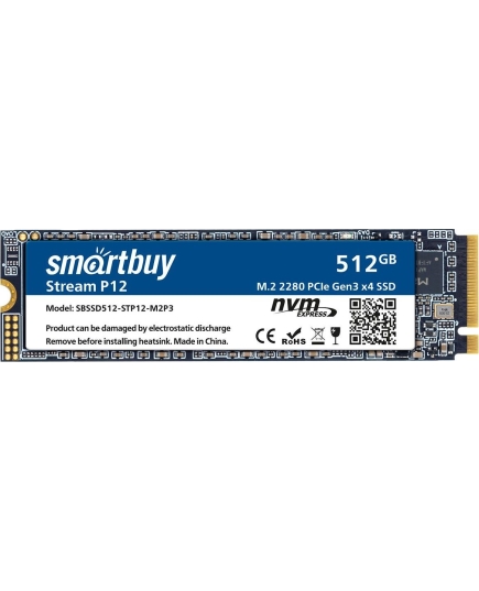 Внутренний SSD Smart Buy 512GB Stream P12, PCIe Gen3 x4, (M.2), 2280