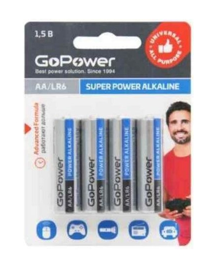 Батарейка GoPower LR6 AA BL4 Alkaline 1.5V (4/48/576)