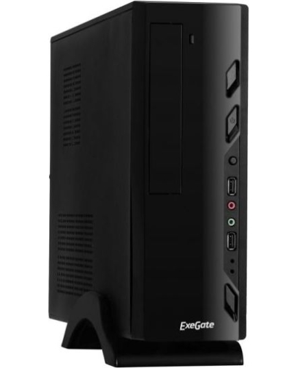 Корпус Exegate EX268693RUS MiniITX Exegate MI-208 Black, miniITX/mATX, (M300, 80mm), 2*USB, Audio