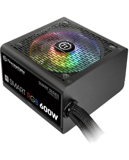 Блок питания Thermaltake PS-SPR-0600NHSAWE-1 ATX 600W Smart RGB 600 80+ (24+4+4pin) APFC 120mm fan color LED 5xSata RTL