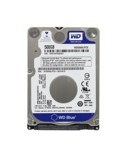 HDD 2,5" 500GB 5400rpm SATA3 16MB WD Blue (WD5000LPCX)