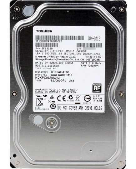 HDD 3.5" 1.0TB 7200rpm SATA3 32MB Toshiba DT (DT01ACA100) (9F13180)