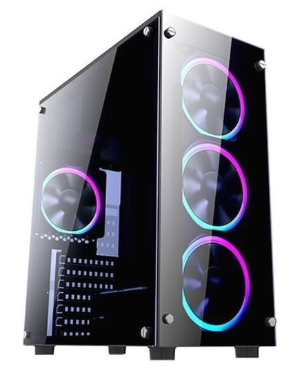 Корпус 1stPlayer Fire Dancing V2-A / ATX, tempered glass / 4x120mm LED fans inc. / V2-A-4R1