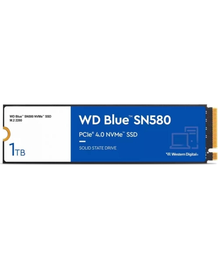 SSD WD Blue SN580 WDS100T3B0E NVMe, 1000GB, M.2(22x80mm), PCIe 3.0 x4, 3D TLC, R/W 3500/3000MB/s, IOPs 460 000/450 000, TBW 6