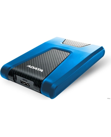 HDD ext 2.5" 2.0TB USB3.1 ADATA DashDrive Durable HD650, прорезиненный пластик, черный/синий (AHD650-2TU31-CBL) Waterproof/Dustproof/Shockproof, военный стандарт MIL-STD-810G 516.6