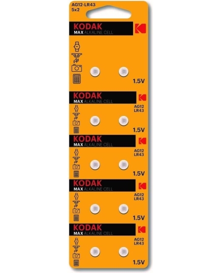 Элемент питания Kodak AG12 (386) LR1142, LR43 [KAG12-10] (10/100/1000)