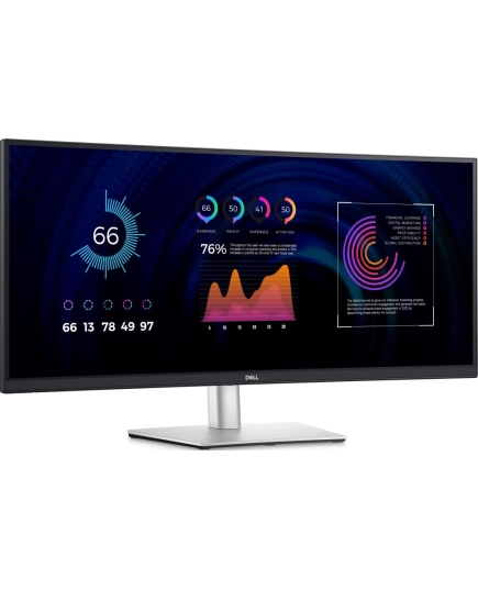 Монитор Dell P3424WE серебристый/черный 34.14" IPS LED 8ms 21:9 HDMI матовая HAS Piv 300cd 178гр/178гр 3440x1440 60Hz DP WQ USB 10.17кг