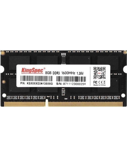 ОЗУ Kingspec KS1600D3N13508G DDR3 8Gb 1600MHz RTL PC3-12800 CL11 SO-DIMM 204-pin 1.35В