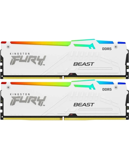 ОЗУ Kingston Fury Beast KF560C30BWAK2-64 DDR5 - 2x 32ГБ 6000МГц, DIMM, White, Ret