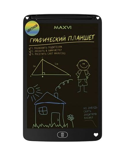 LCD планшет для заметок и рисования Maxvi MGT-02С black