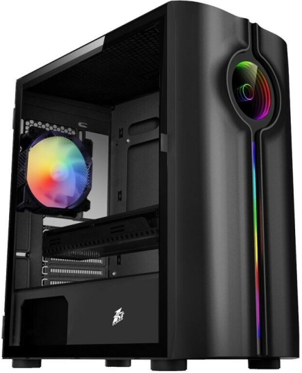 Корпус 1STPLAYER Infinite Space IS3 Black (IS3-BK-1F2)/mATX, TG/1x120mm RGB fan inc.