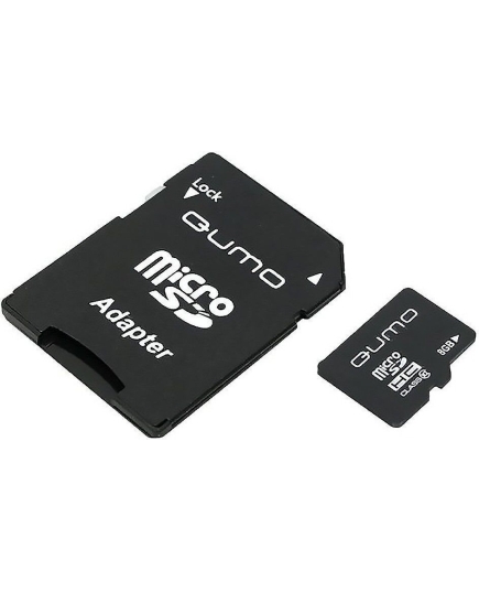 Карта флэш-памяти MicroSD 8 Гб Qumo +SD адаптер (class 10) UHS-1