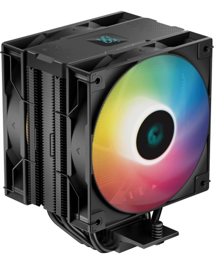 Кулер DEEPCOOL AG400 Digital Plus LGA1700/1200/115X/AM5/AM4 (9шт/кор, TDP 220W, PWM, DUAL ARGB Fan 120mm, 4 тепл. трубки, черный) RET