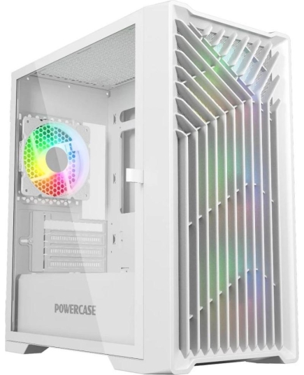 Корпус Powercase Mistral Micro X4W (CMMXW-L4), Tempered Glass, 4х 120mm 5-color fan, белый, mATX