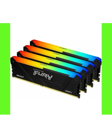 ОЗУ Kingston Fury Beast RGB KF432C16BB2AK4/32 DDR4 4x8GB 3200MHz RTL Gaming PC4-25600 CL16 DIMM 288-pin 1.35В dual rank с радиатором Ret