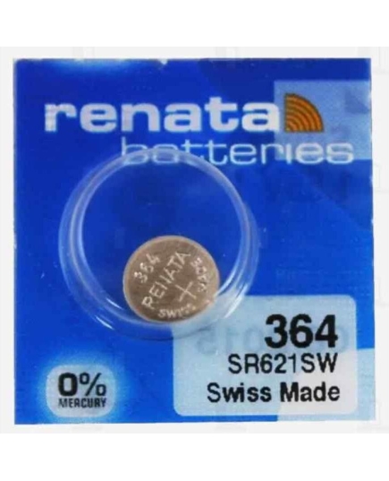 Батарейка Renata 364 (SR621SW) Silver Oxide 1.55V (10/100)