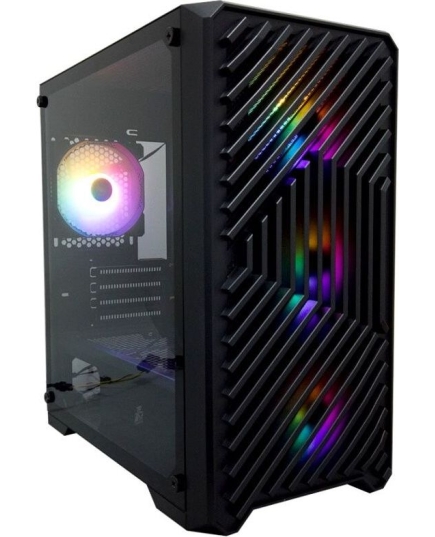 Корпус 1STPLAYER Trilobite T5 Black / mATX, TG / 4x120mm LED fans inc. / T5-BK-4F1