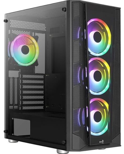 Корпус AeroCool PRISM-G-BK-v2 (4711099471768) MidiTower ATX Black 4x120mm FRGB fan