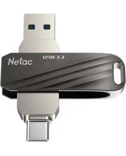 USB 3.0 64GB Netac US11 Dual чёрный/серебро (USB 3.0 / Type C)