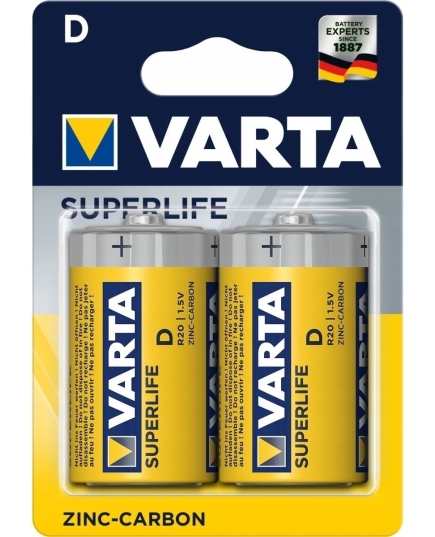 Батарейка Varta SUPERLIFE R20 D BL2 Heavy Duty 1.5V (2020) (2/24/120)