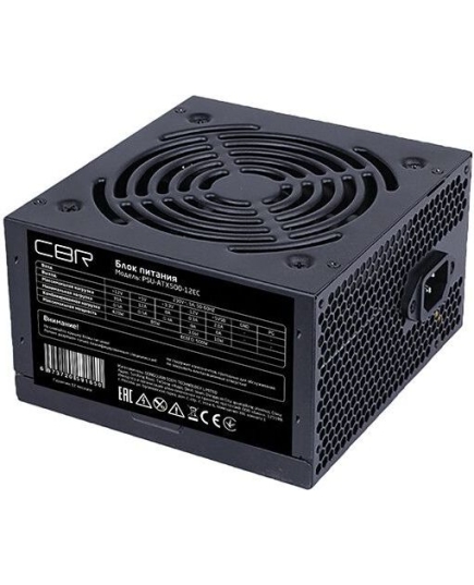 Блок питания CBR PSU-ATX500-12EC ATX, 500W, 20+4pin/1*4+4pin/1*6pin/2*IDE/4*SATA, 12cm fan, black