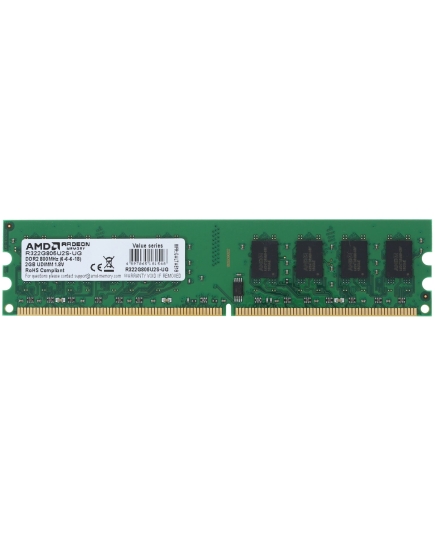 ОЗУ AMD Radeon R3 Value Series R322G805U2S-UG 2GB Green DIMM DDR2 800Non-ECC, CL6, 1.8V, RTL