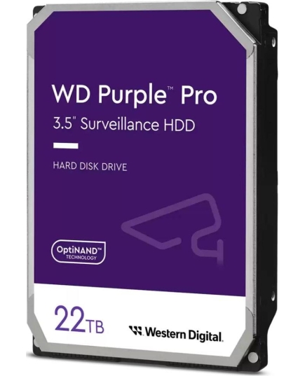 HDD Western Digital Purple Pro WD221PURP 22TB 3.5" 7200 RPM 512MB SATA-III All Frame AI для систем видеонаблюдения