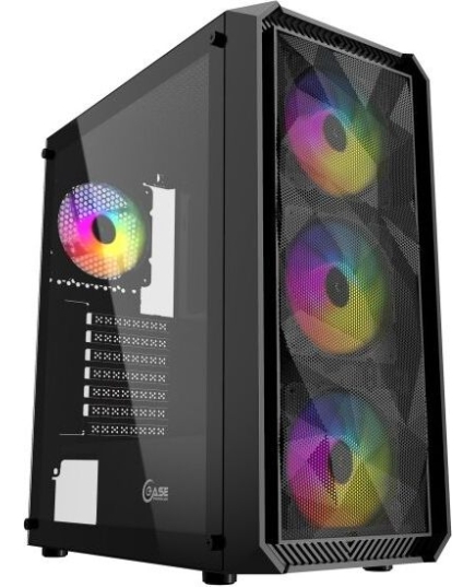 Корпус Powercase Mistral Edge, Tempered Glass, 4x 120mm 5-color fan, чёрный, ATX (CMIEB-L4)