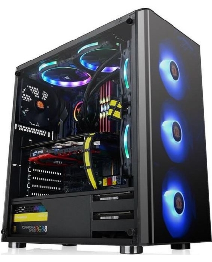 Корпус Thermaltake V200 TG RGB CA-1K8-00M1WN-01 Black/Win/SPCC/Tempered Glass*1/120mm RGB Fans*3 + 120mm Standard Fan*1